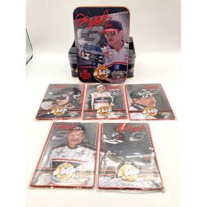 NASCAR DALE EARNHARDT Metal 5 Card Set In Collectors Tin Cards Factory Sealed